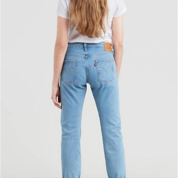 Levi's 501 T Tapered Leg Jeans Button Fly, Light Wash - Picture 1 of 13